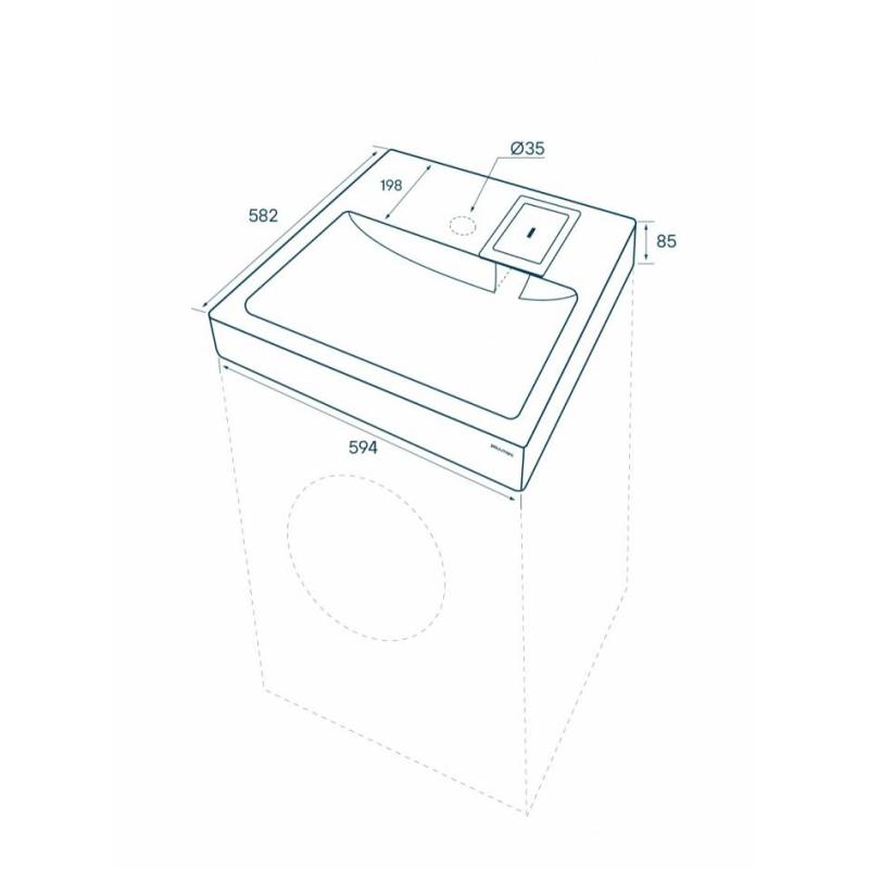 Раковина Paulmark Welt 60 PM730431 на стиральную машину Белая