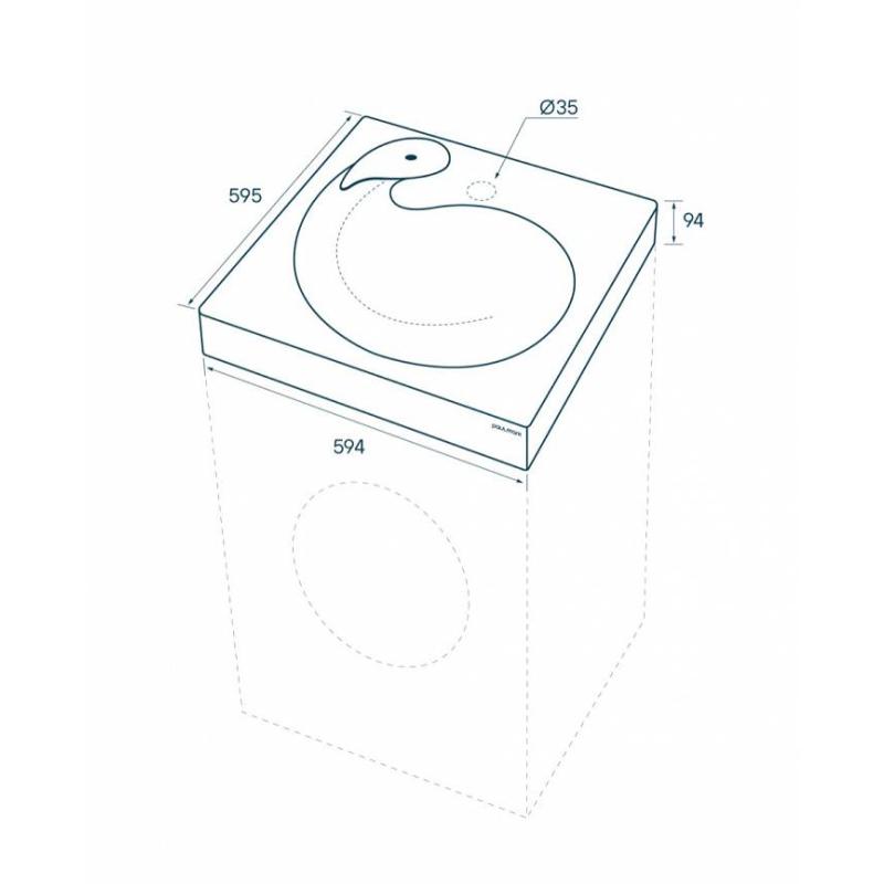 Раковина Paulmark Winken 60 PM740431 на стиральную машину Белая