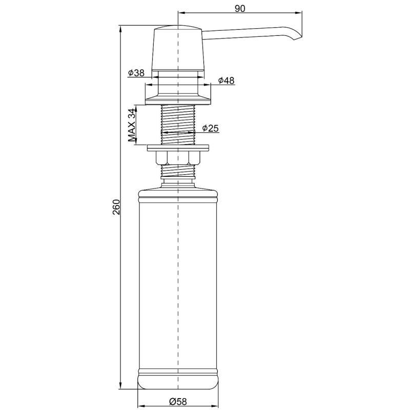 Дозатор для моющего средства Paulmark Sauber D001-401 Антрацит