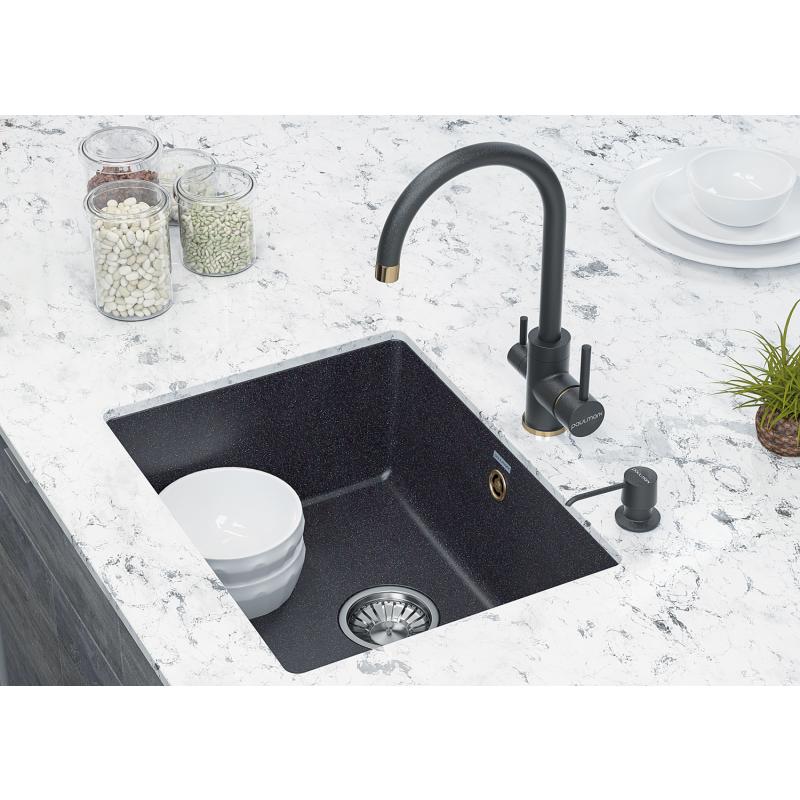 Дозатор для моющего средства Paulmark Sauber D001-418 Черный металлик