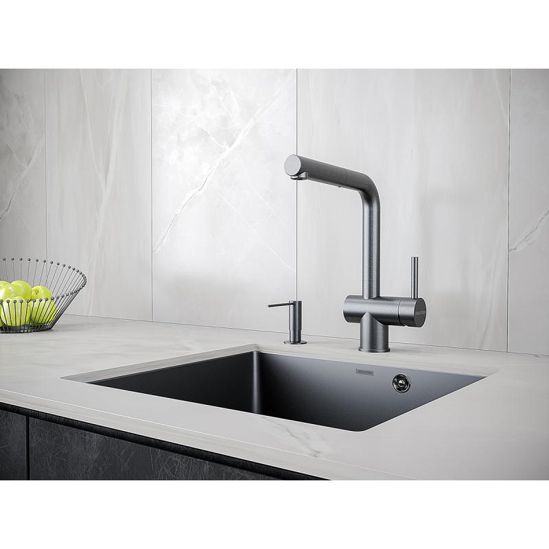 Дозатор для моющего средства Paulmark Decus D004-418 Черный металлик