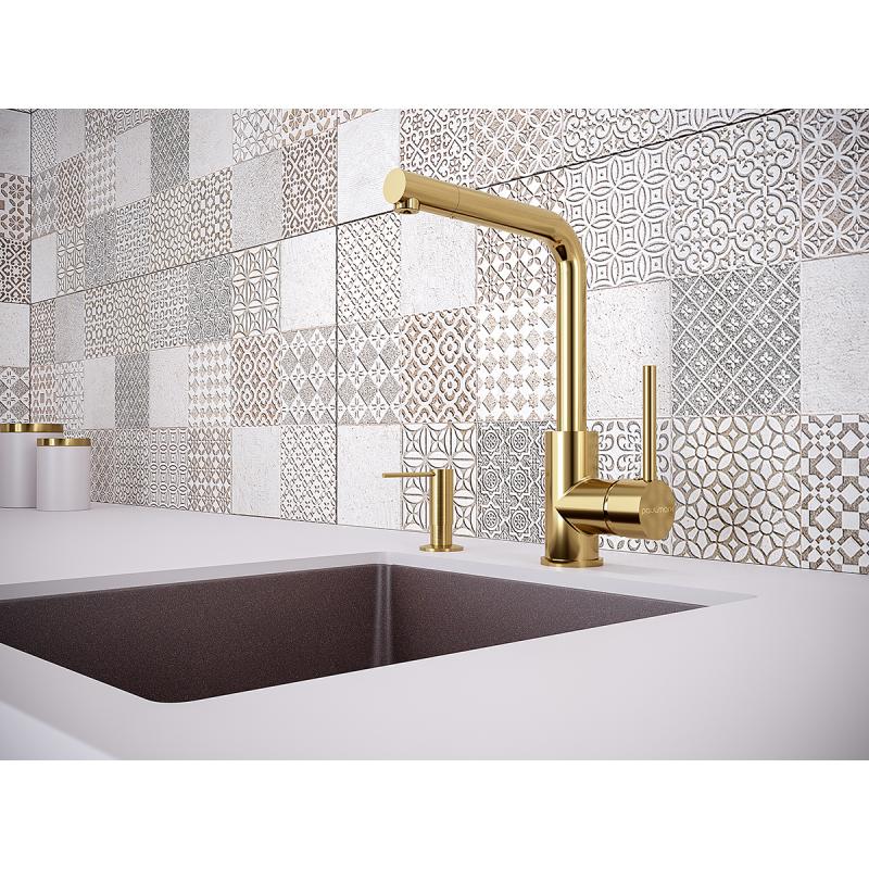 Дозатор для моющего средства Paulmark Decus D004-G Золото