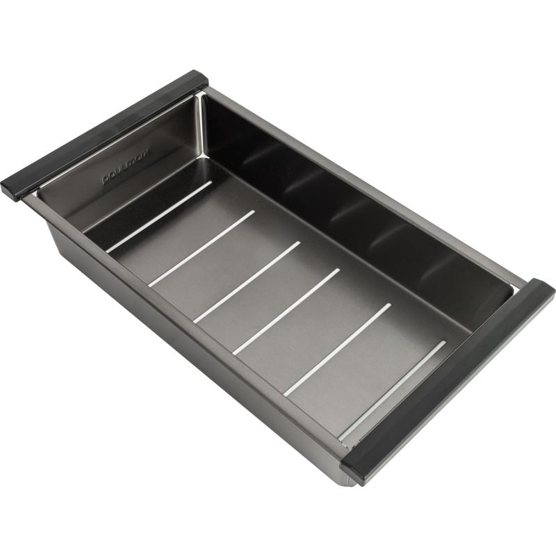 Коландер Paulmark Advance A375-GM для кухонной мойки, вороненая сталь