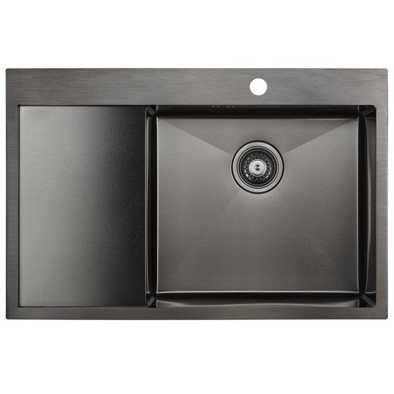 Кухонная мойка Paulmark Atlan 78 R PM217851-GMR Вороненая сталь Кухонная мойка Paulmark Atlan 78 R PM217851-GMR Вороненая сталь