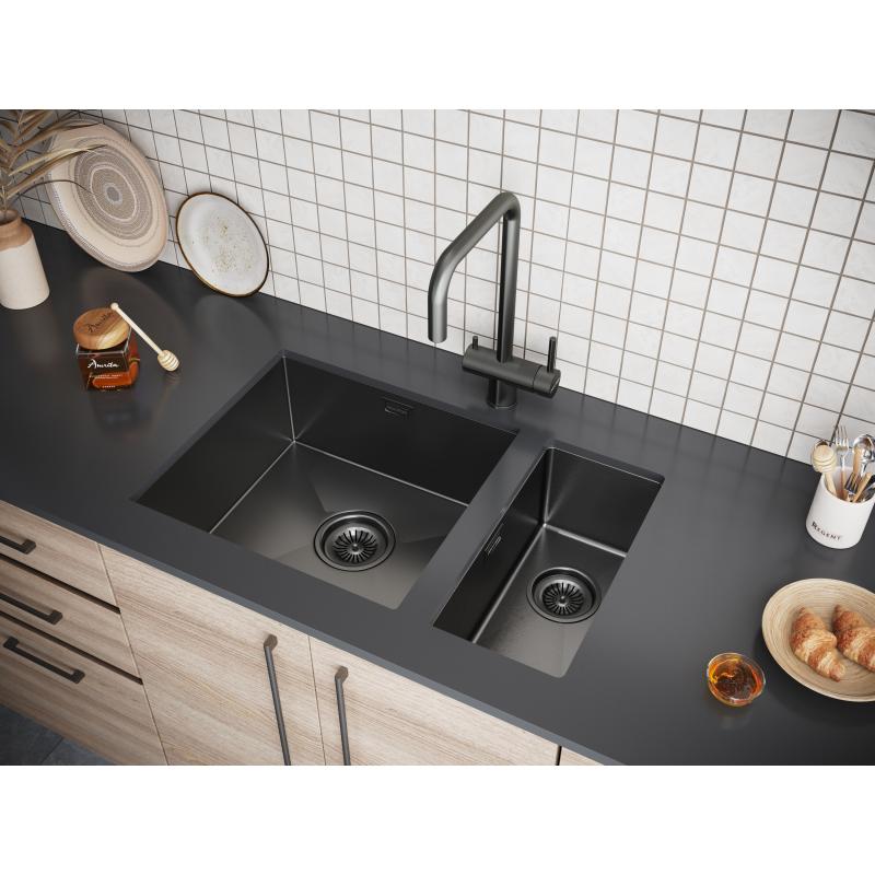 Кухонная мойка Paulmark Klein 23 PM202344-GM Вороненая сталь