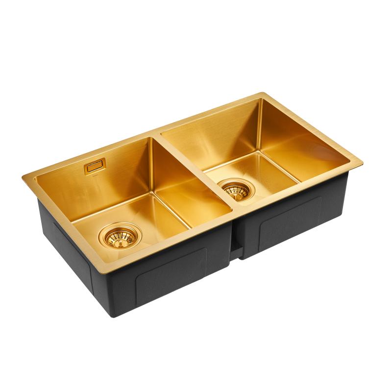 Кухонная мойка Paulmark Dopplet 78 PM507844-BG Брашированное золото