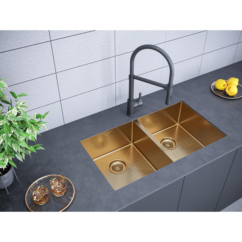 Кухонная мойка Paulmark Dopplet 78 PM507844-BG Брашированное золото