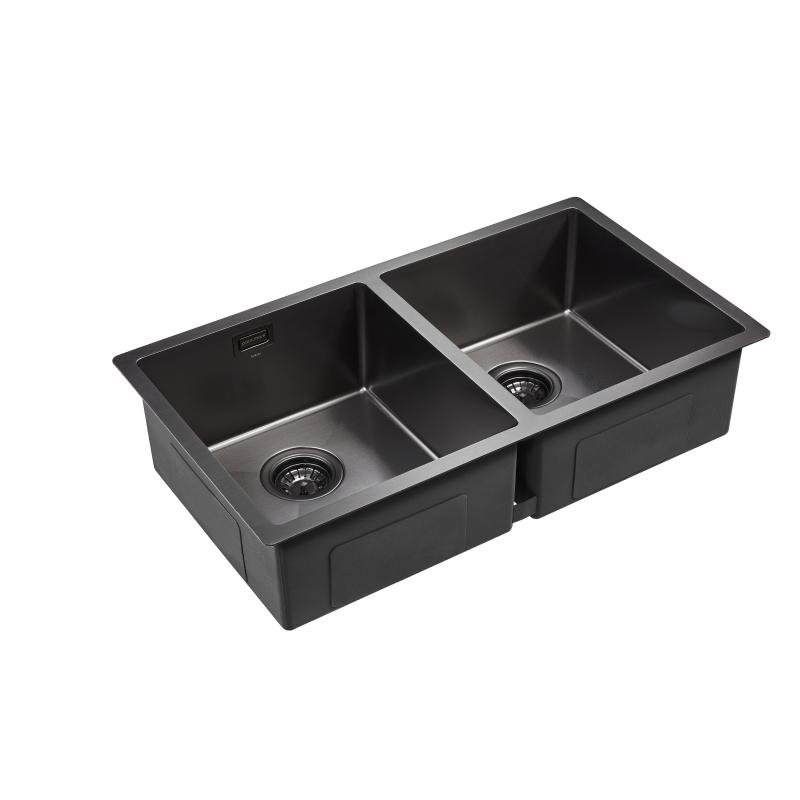 Кухонная мойка Paulmark Dopplet 78 PM507844-GM Вороненая сталь