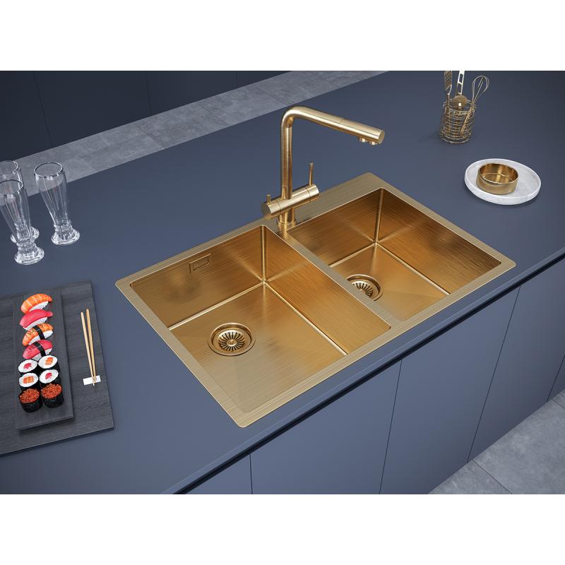 Кухонная мойка Paulmark Berman 78 PM517851-BG Брашированное золото