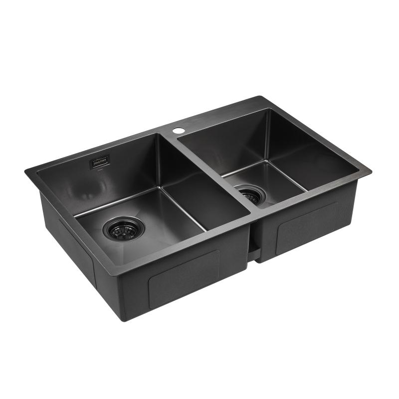 Кухонная мойка Paulmark Berman 78 PM517851-GM Вороненая сталь