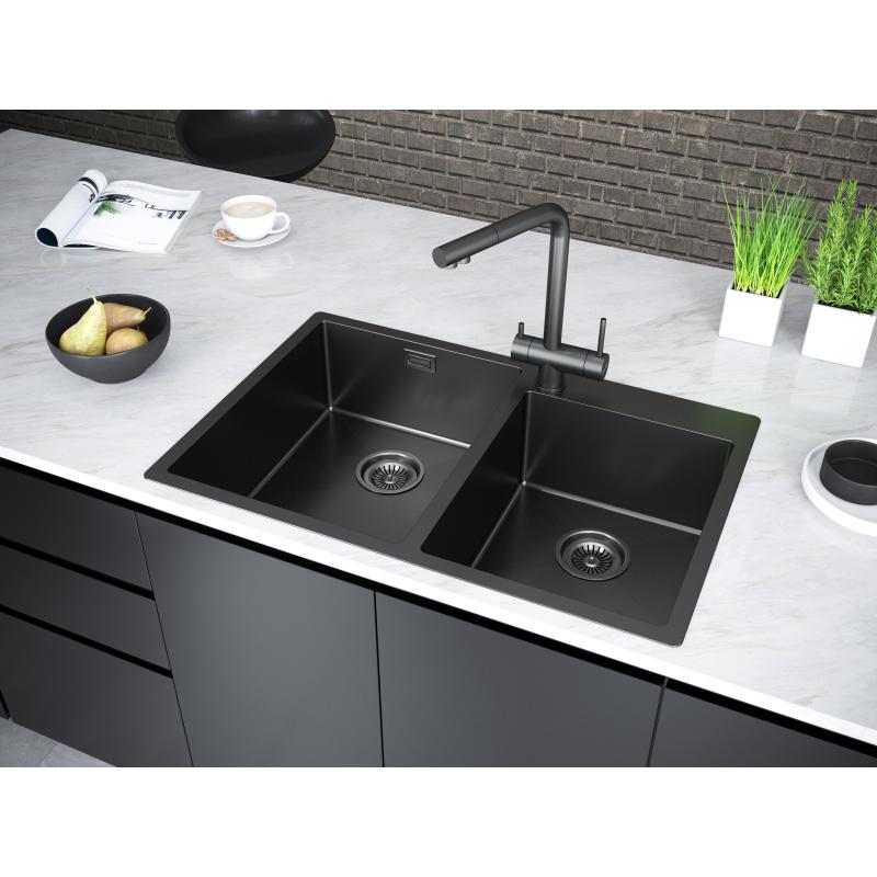 Кухонная мойка Paulmark Berman 78 PM517851-GM Вороненая сталь