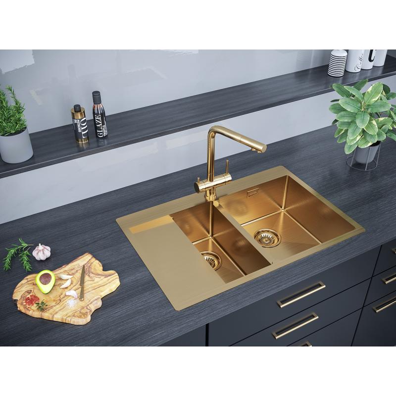 Кухонная мойка Paulmark Union 78 PM537851-BGR Брашированное золото
