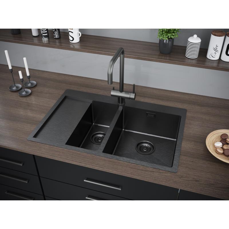Кухонная мойка Paulmark Union 78 PM537851-GMR Вороненая сталь