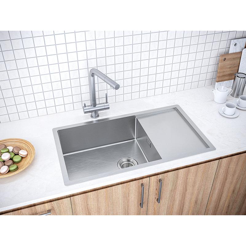 Кухонная мойка Paulmark Platte 78 PM807844-BS Брашированная сталь