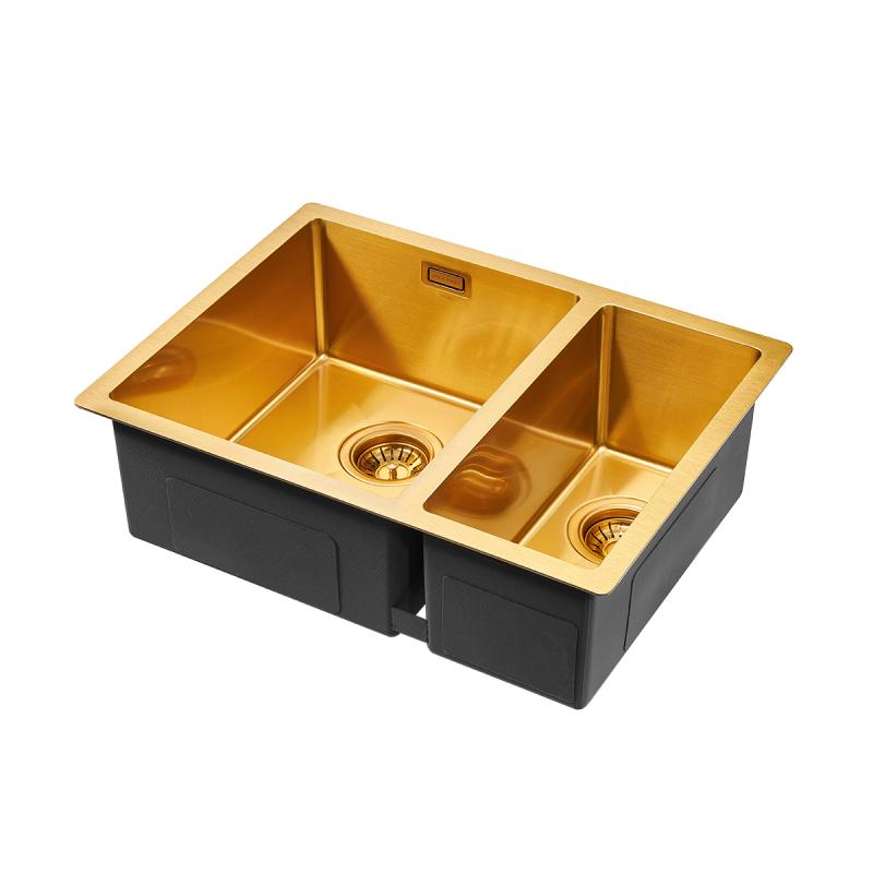 Мойка кухонная Paulmark Annex PM545944-BGL из нержавеющей стали, брашированное золото