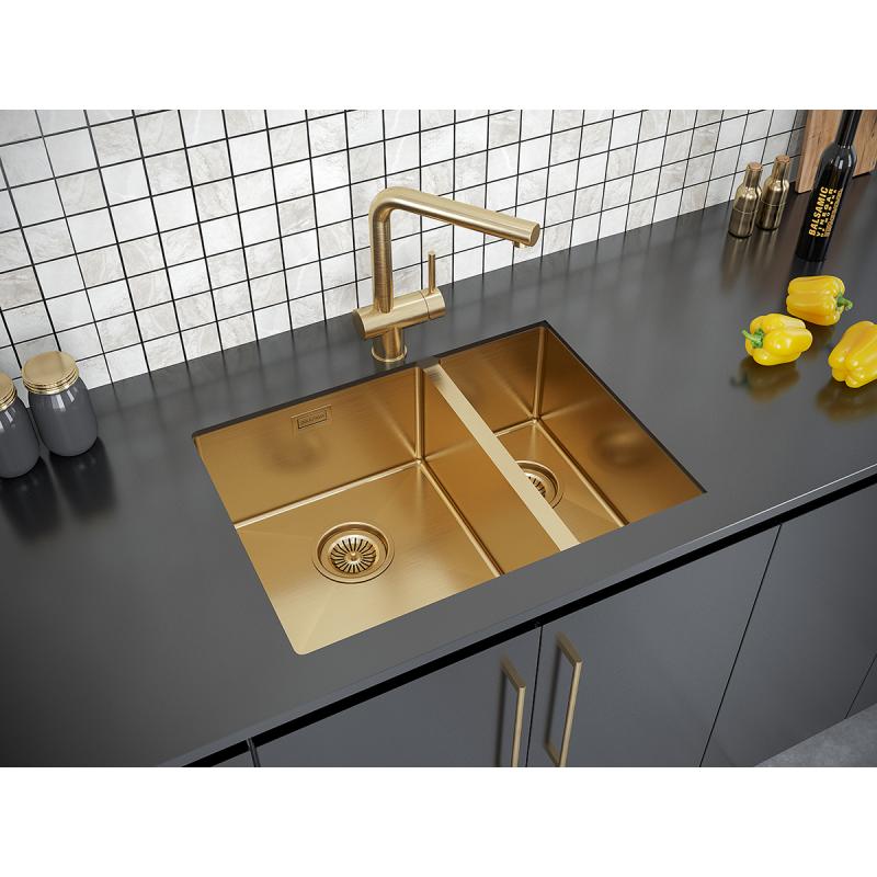Мойка кухонная Paulmark Annex PM545944-BGL из нержавеющей стали, брашированное золото