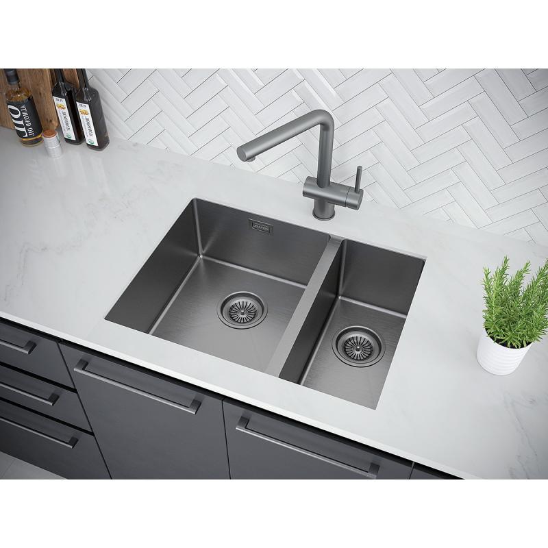 Кухонная мойка Paulmark Annex 59 PM545944-GML Вороненая сталь