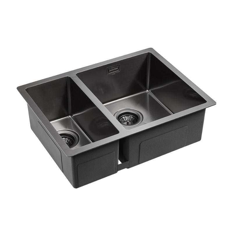 Мойка кухонная Paulmark Annex PM545944-GMR из нержавеющей стали, вороненая сталь