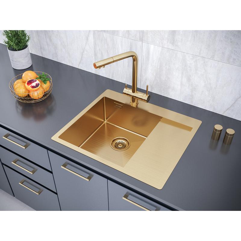 Кухонная мойка Paulmark Alster 59 PM825951-BGL Брашированное золото