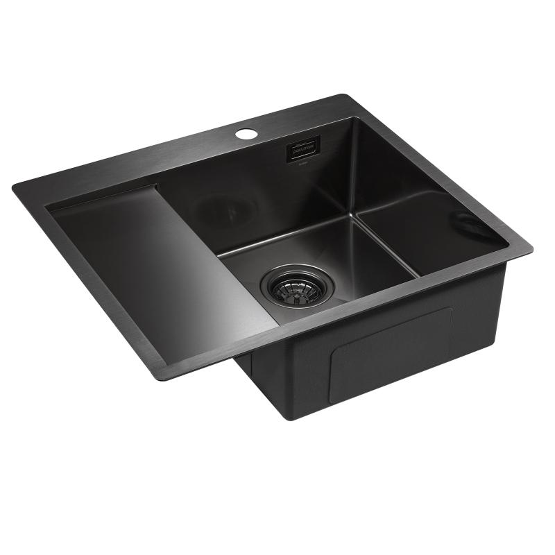 Кухонная мойка Paulmark Alster 59 PM825951-GMR Вороненая сталь