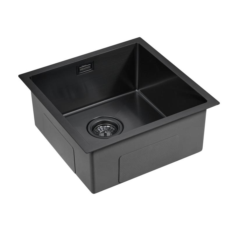 Кухонная мойка Paulmark Aller 44 PM904444-GM Вороненая сталь