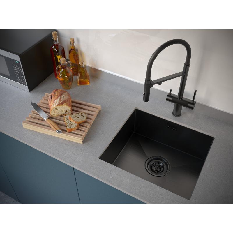 Кухонная мойка Paulmark Weser 48 PM804844-GM Вороненая сталь