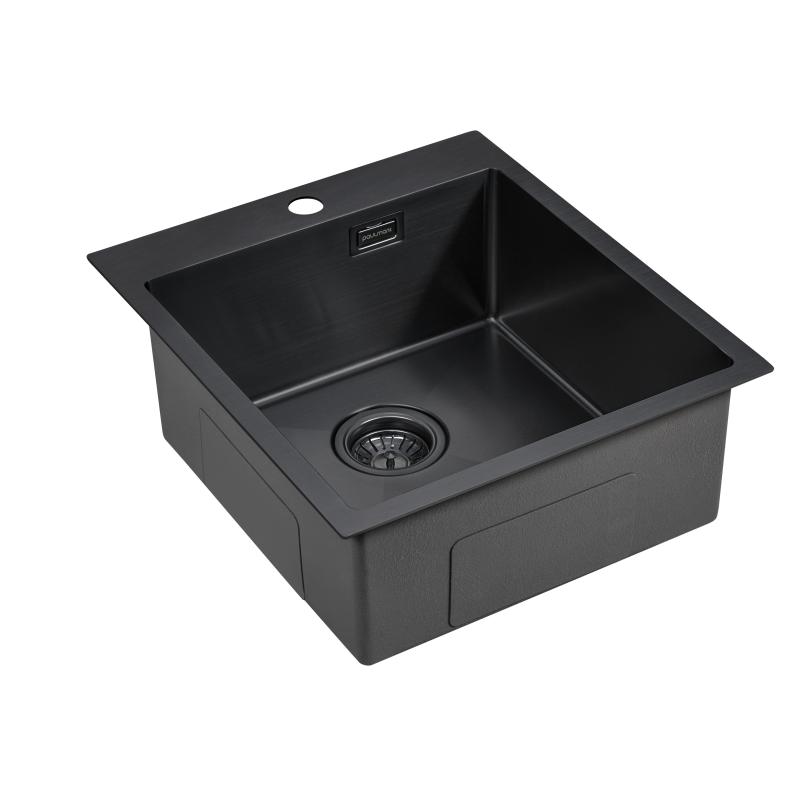 Кухонная мойка Paulmark Neckar 45 PM804551-GM Вороненая сталь