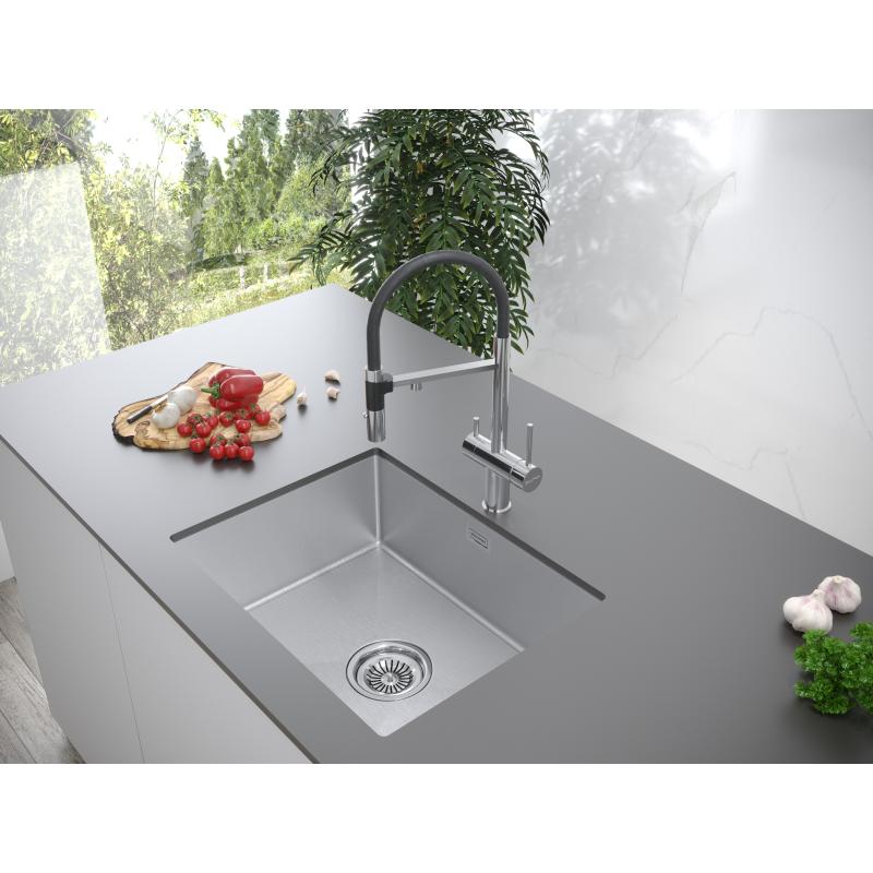 Кухонная мойка Paulmark Isar 59 PM805951-BS Брашированная сталь