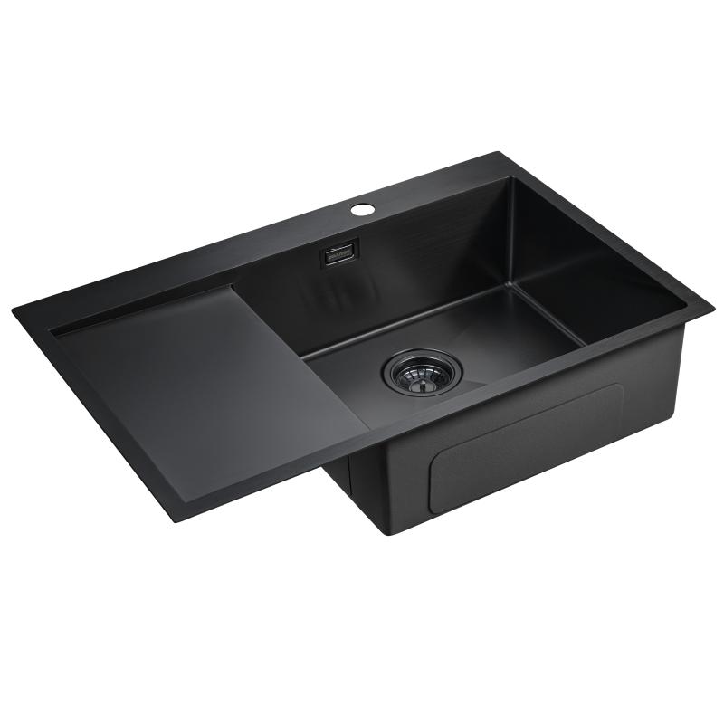 Кухонная мойка Paulmark Elde 78 PM807851-GMR Вороненая сталь