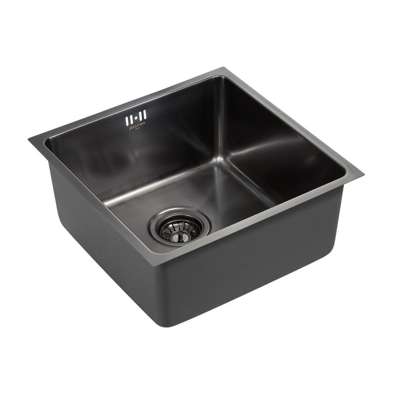 Кухонная мойка Paulmark Lassan 44 PM304444-GM Вороненая сталь