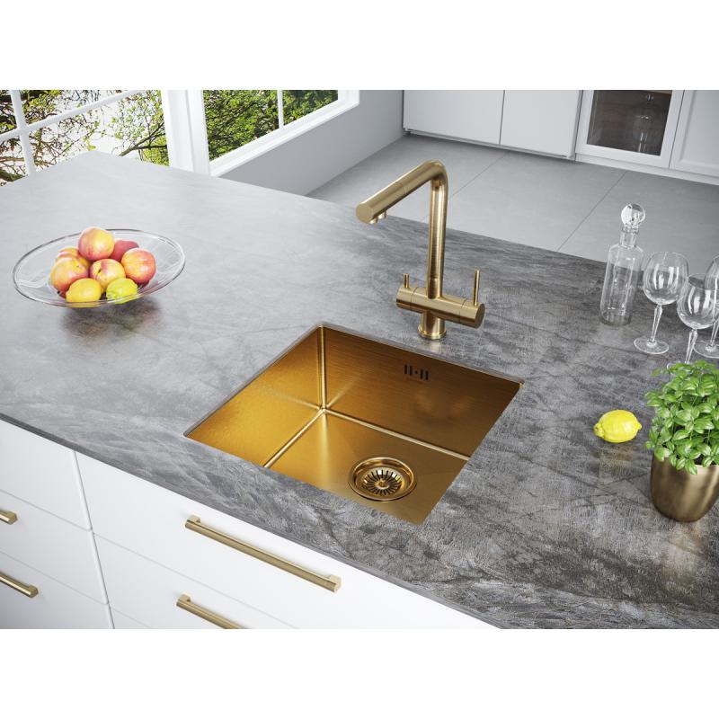 Кухонная мойка Paulmark Gerberg 44 PM214444-BG Брашированное золото