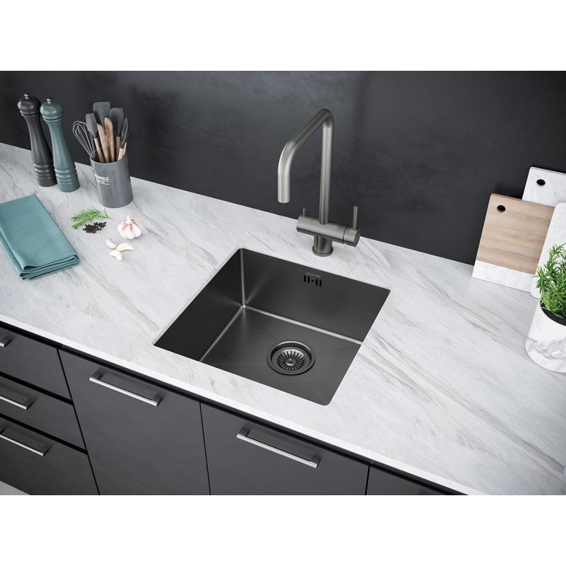 Кухонная мойка Paulmark Gerberg 44 PM214444-GM Вороненая сталь