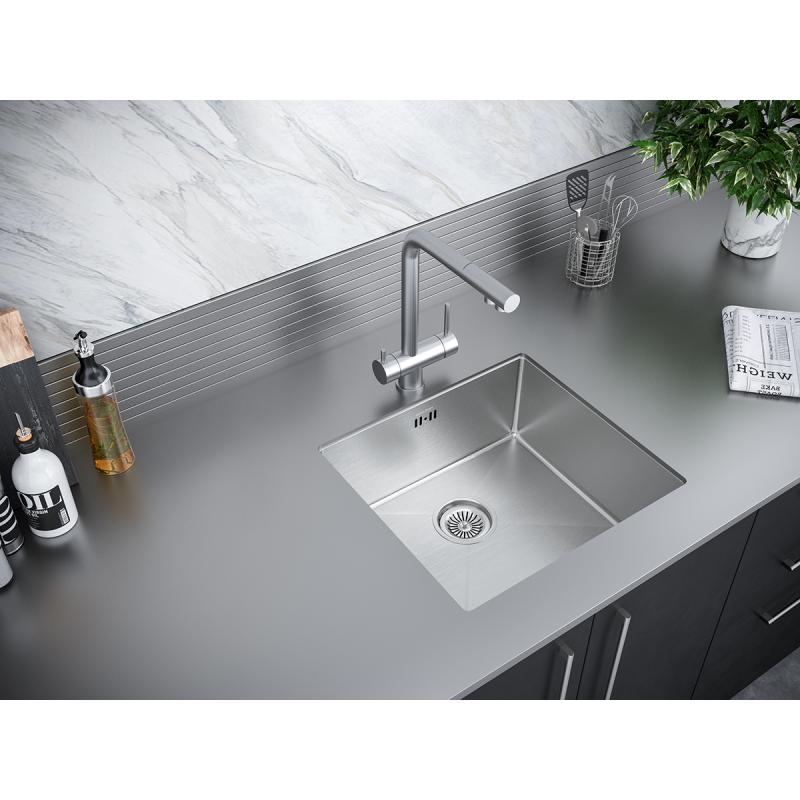 Кухонная мойка Paulmark Marx 44 PM214844-BS Брашированная сталь