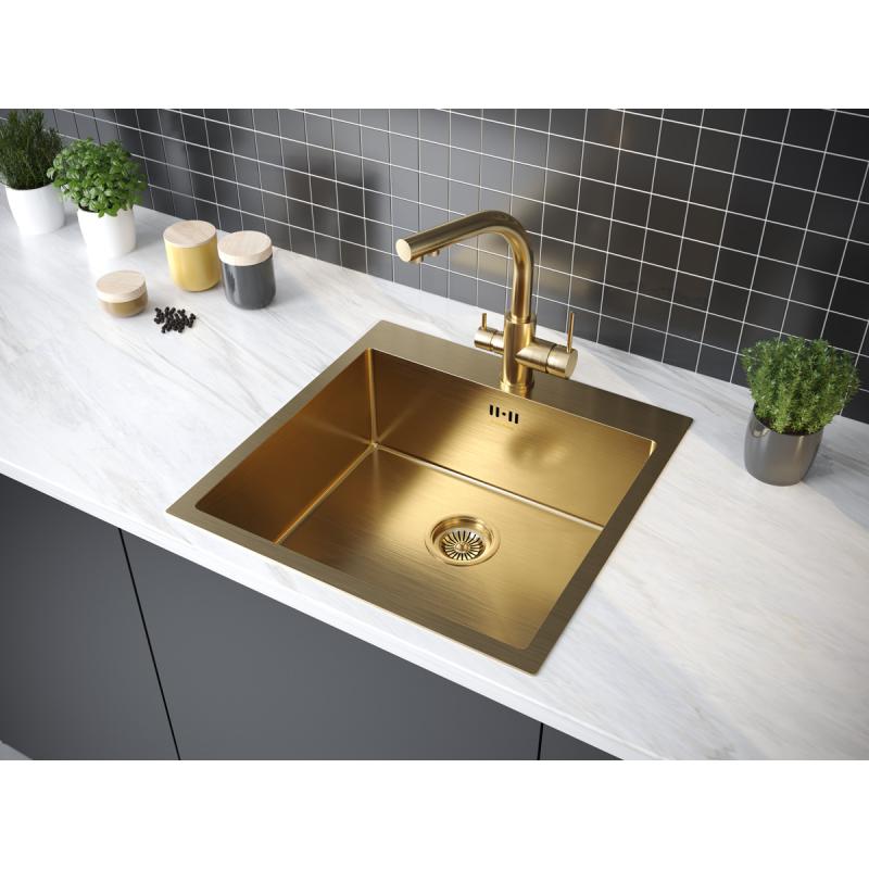 Кухонная мойка Paulmark Kroner 51 PM215151-BG Брашированное золото