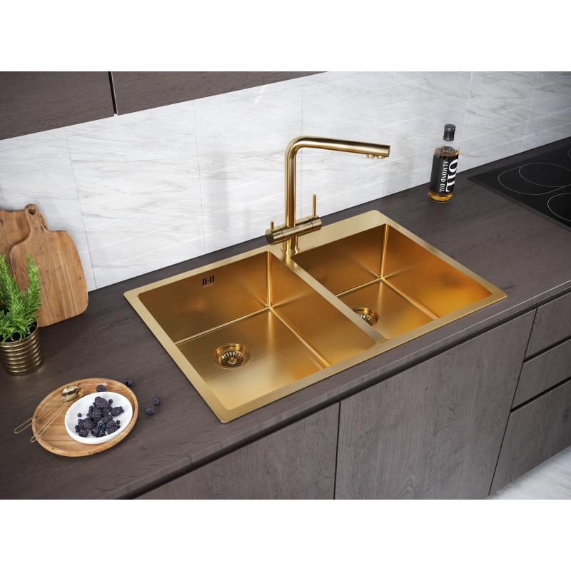 Кухонная мойка Paulmark Helfer 78 PM237851-BG Брашированное золото