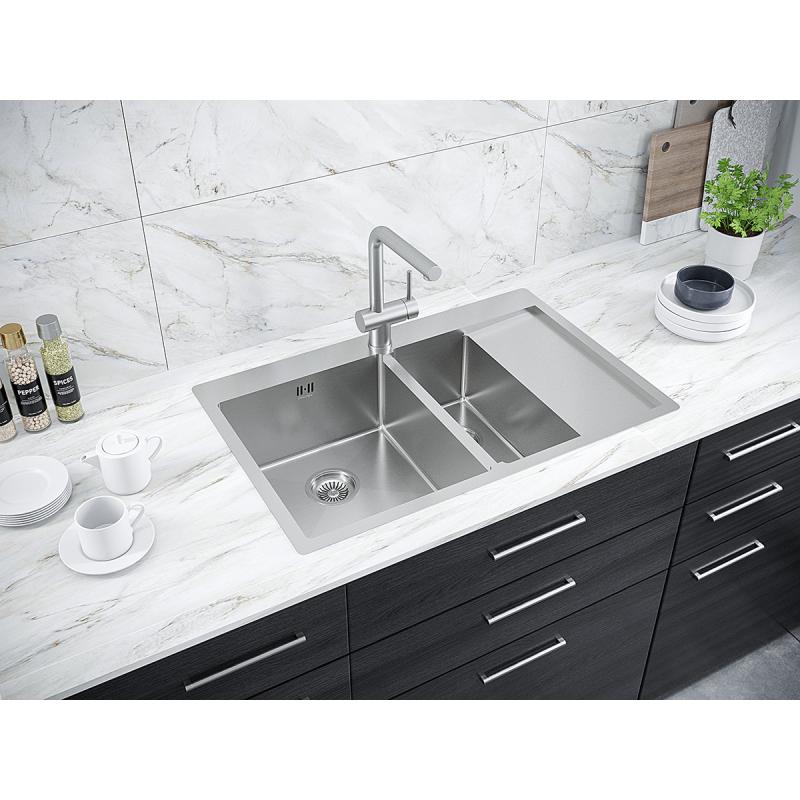 Кухонная мойка Paulmark Liga 78 PM227851-BSL Брашированная сталь