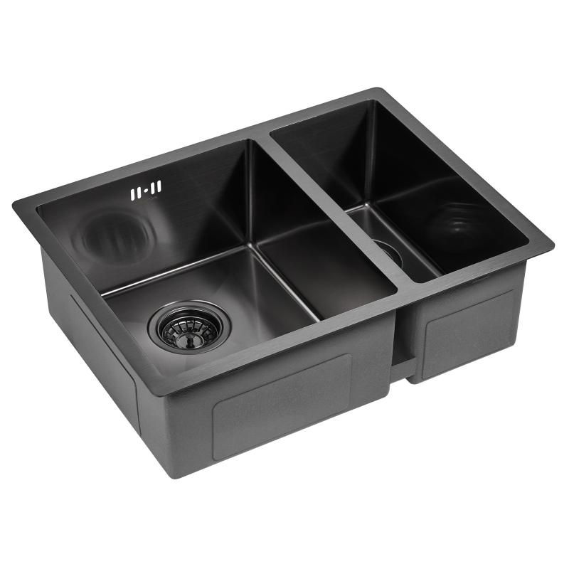 Кухонная мойка Paulmark Zusat 59 PM225944-GML Вороненая сталь