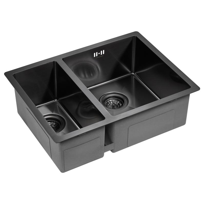 Кухонная мойка Paulmark Zusat 59 PM225944-GMR Вороненая сталь