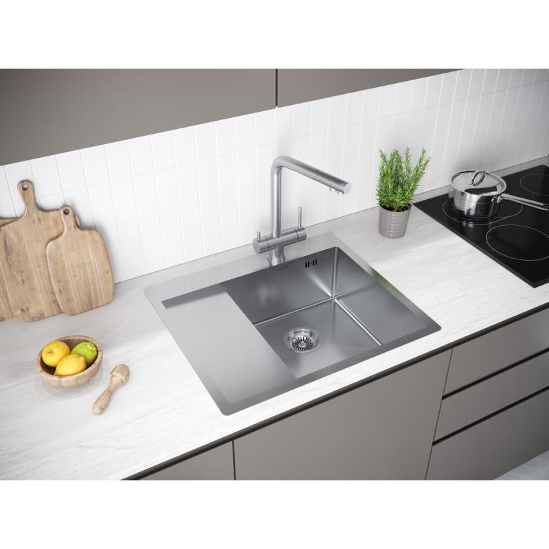 Кухонная мойка Paulmark Flank 59 PM225951-BSR Брашированная сталь