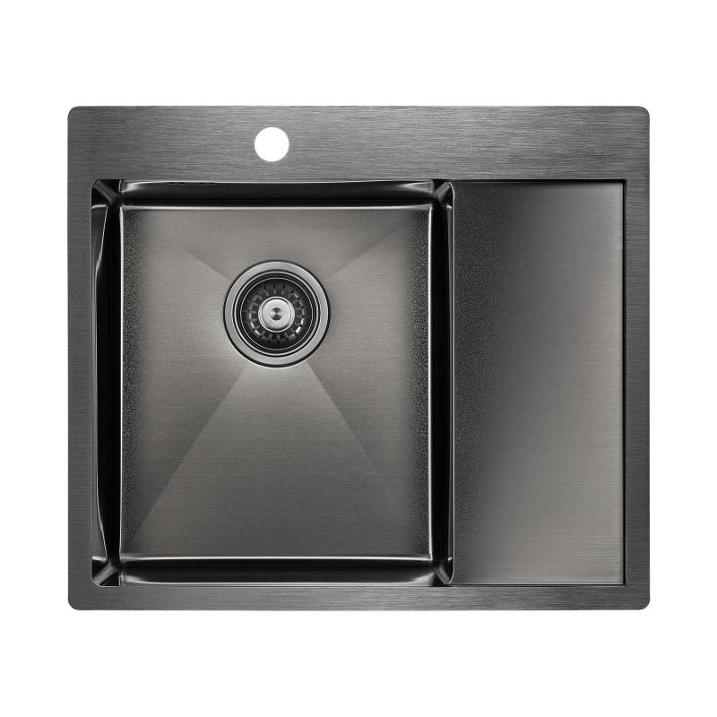 Кухонная мойка Paulmark Flank 59 PM225951-GML Вороненая сталь