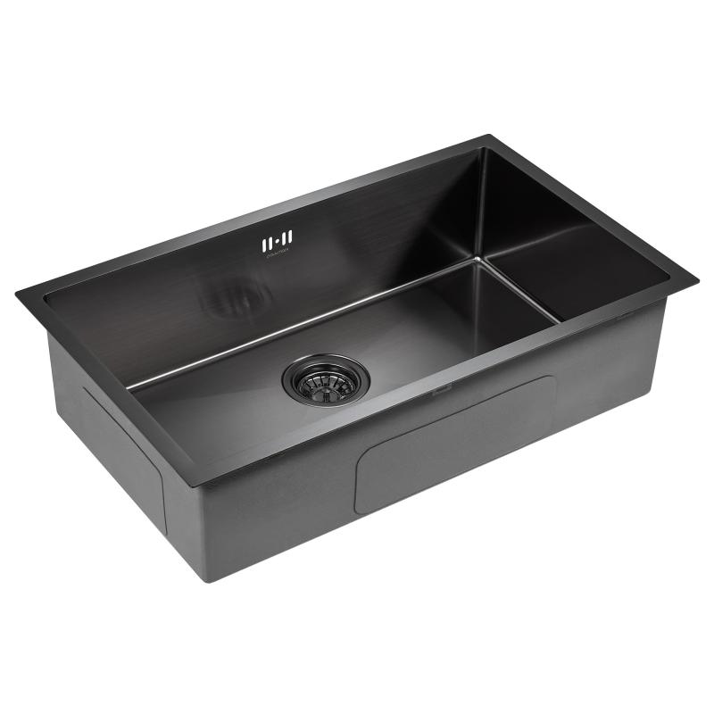 Кухонная мойка Paulmark Valde 74 PM217444-GM Вороненая сталь