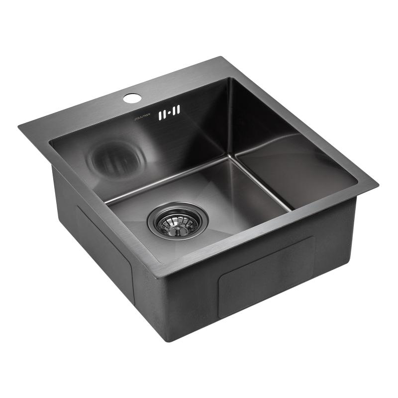 Кухонная мойка Paulmark Favor 45 PM214551-GM Вороненая сталь