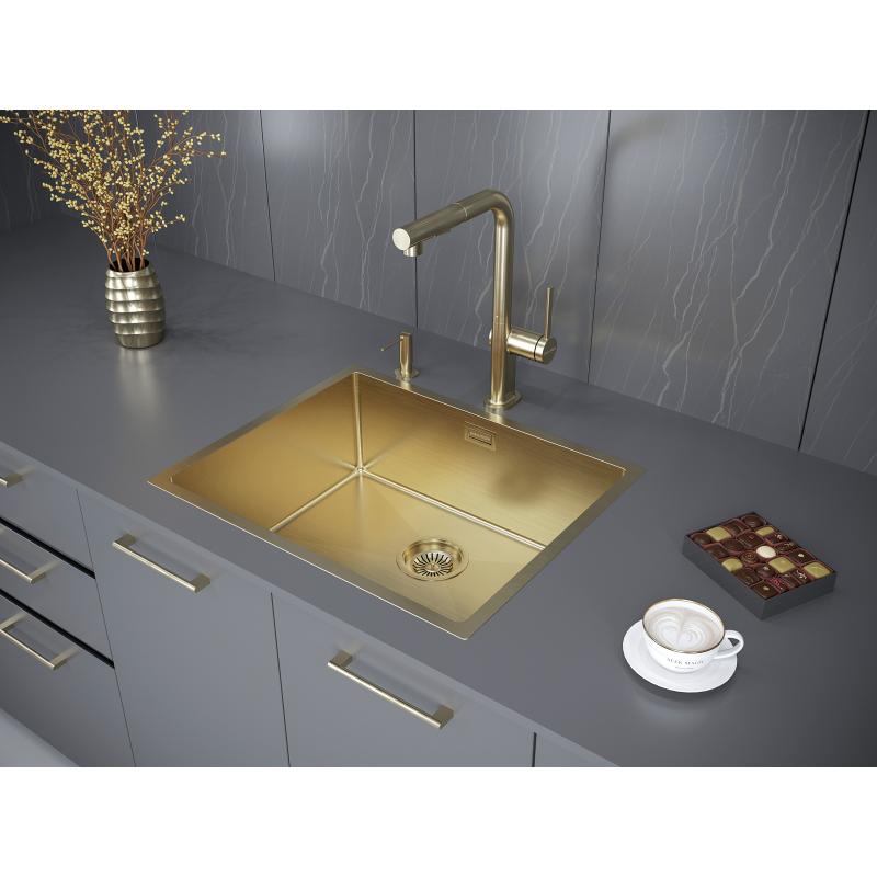 Кухонная мойка Paulmark Next 54 PM215444-BG Брашированное золото
