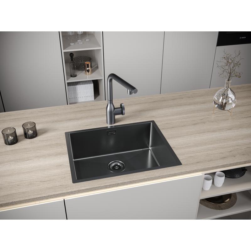 Кухонная мойка Paulmark Next 54 PM215444-GM Вороненая сталь