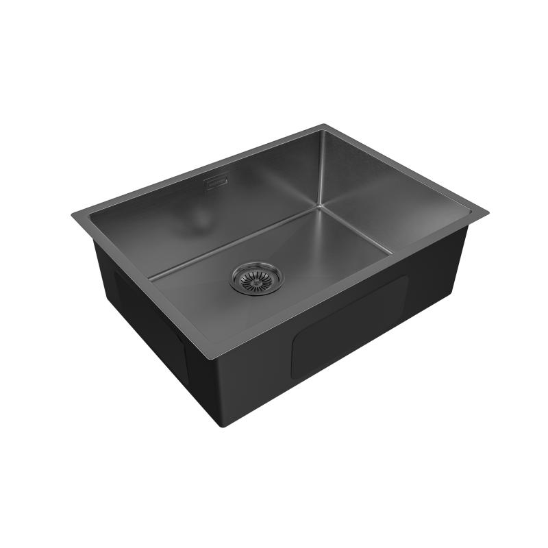 Кухонная мойка Paulmark Next 58 PM215844-GM Вороненая сталь