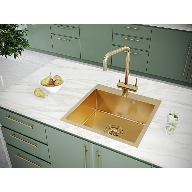 Кухонная мойка Paulmark Brim 59 PM215951-BG Брашированное золото