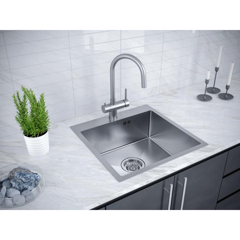 Кухонная мойка Paulmark Brim 59 PM215951-BS Брашированная сталь