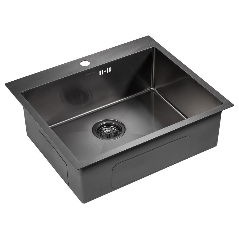 Кухонная мойка Paulmark Brim 59 PM215951-GM Вороненая сталь