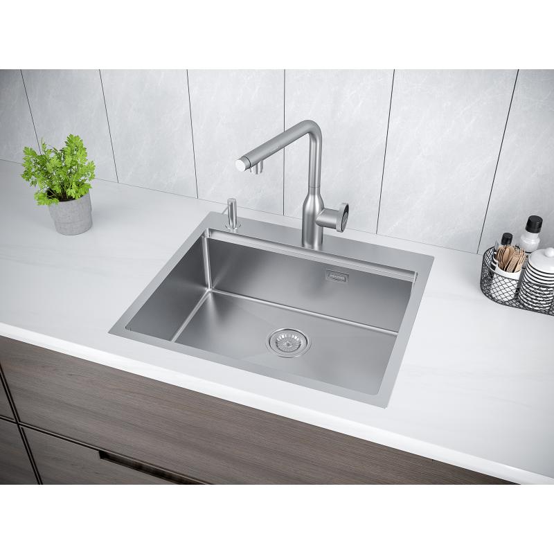 Кухонная мойка Paulmark Brim-Pro 59 PM705951-BS Брашированная сталь
