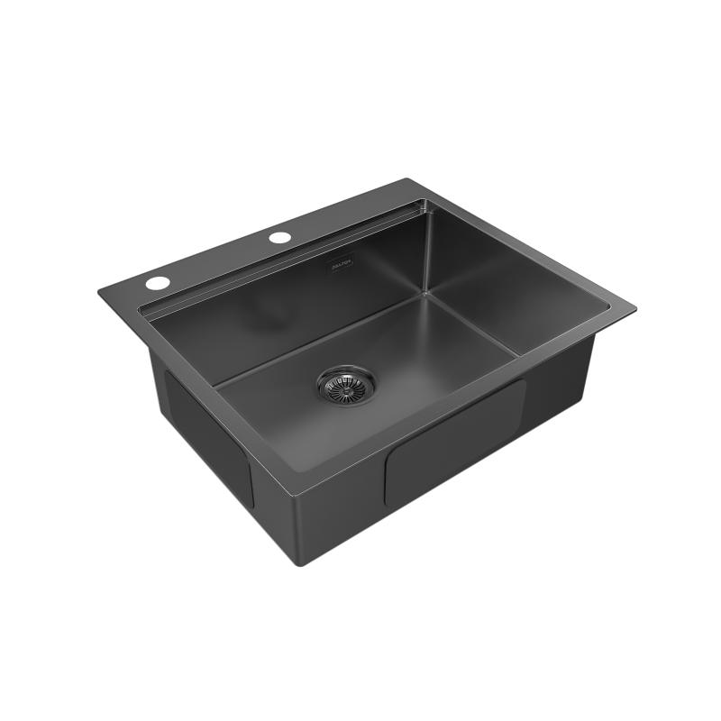 Кухонная мойка Paulmark Brim-Pro 59 PM705951-GM Вороненая сталь